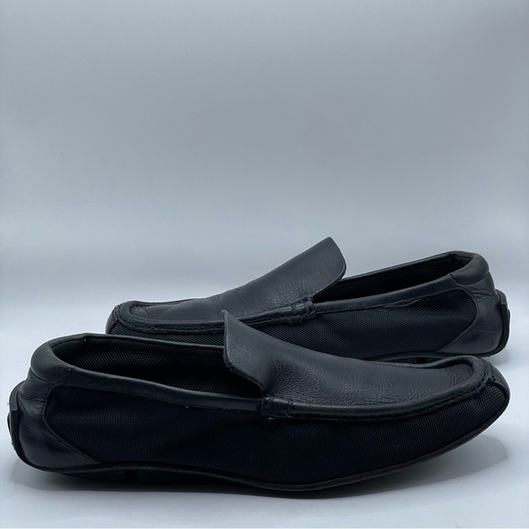 PRADA Men Sz 8 D Black Leather Drivers Driving Loafers - Picture 1 of 14